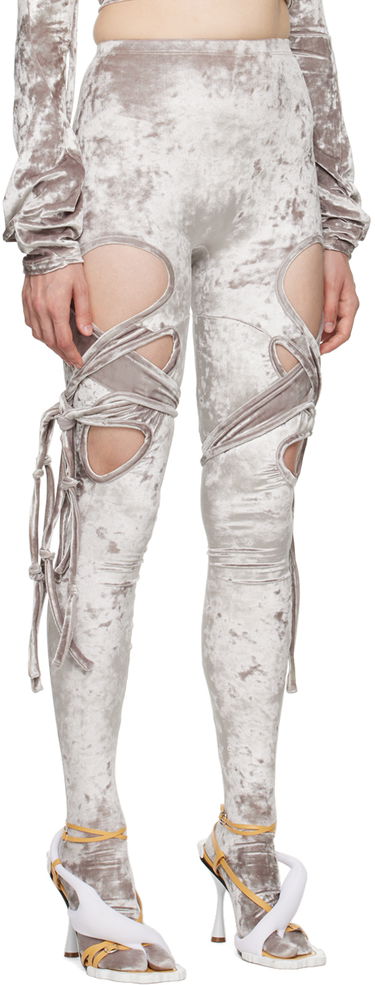 Клинове Ottolinger Ottolinger Velvet Tabi Leggings Сиво | 403003, 1