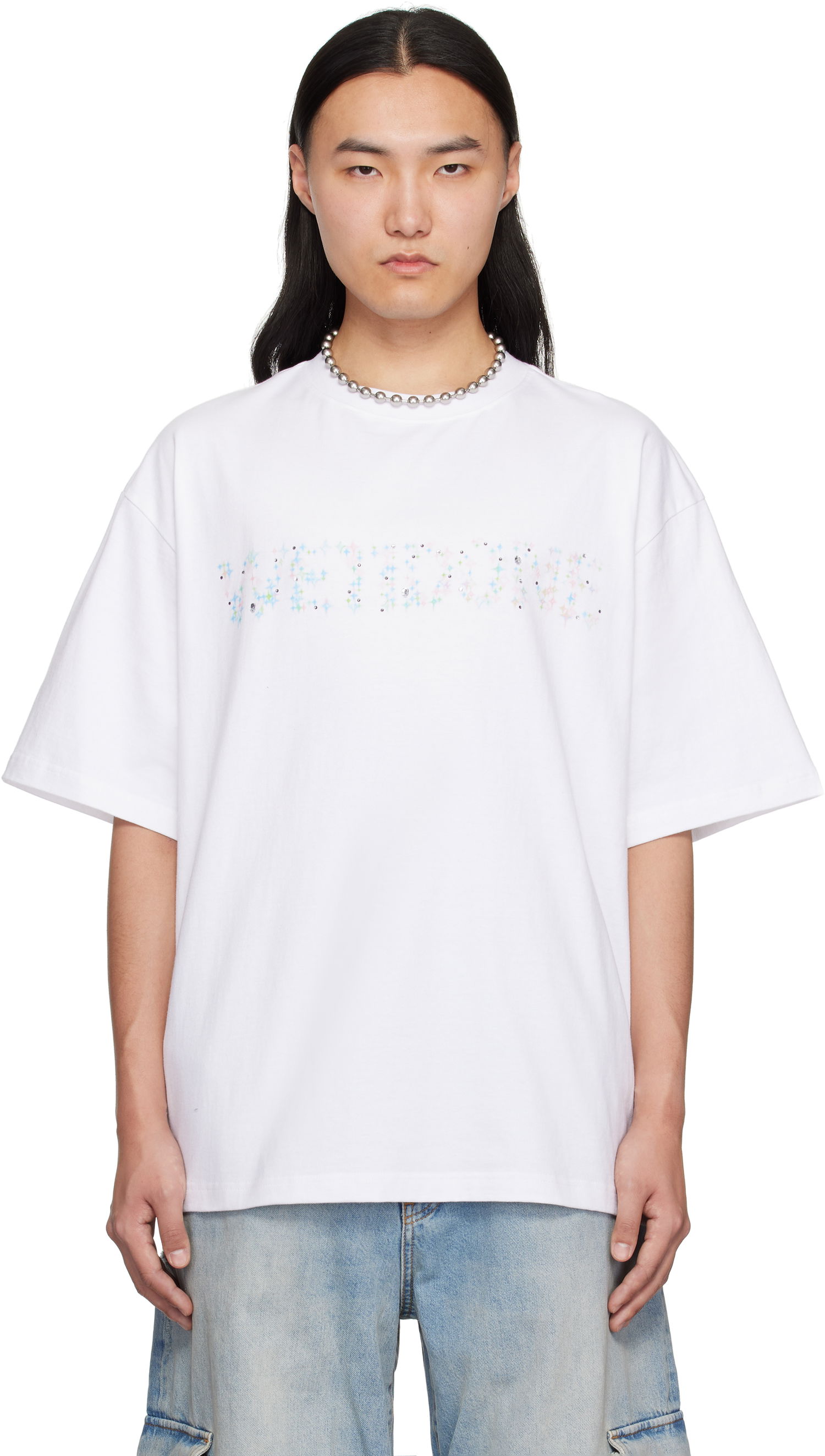 Тениска We11done We11done Sparkle Logo T-Shirt Бяло | WD-TT0-25-741-U-WH, 0