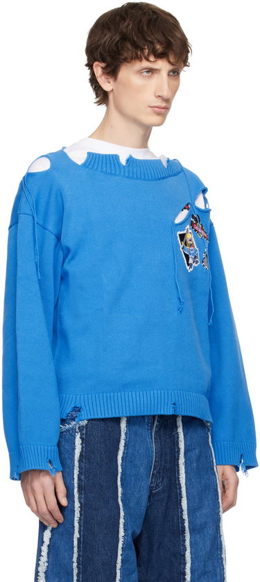 Пуловер Charles Jeffrey Loverboy Clash of Clans Edition Barbarian Patch Sweater Синьо | 054091601, 1