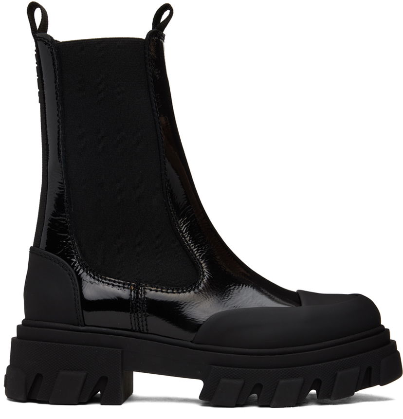 Кецове и обувки GANNI GANNI Cleated Mid Chelsea Boots Черно | S2580