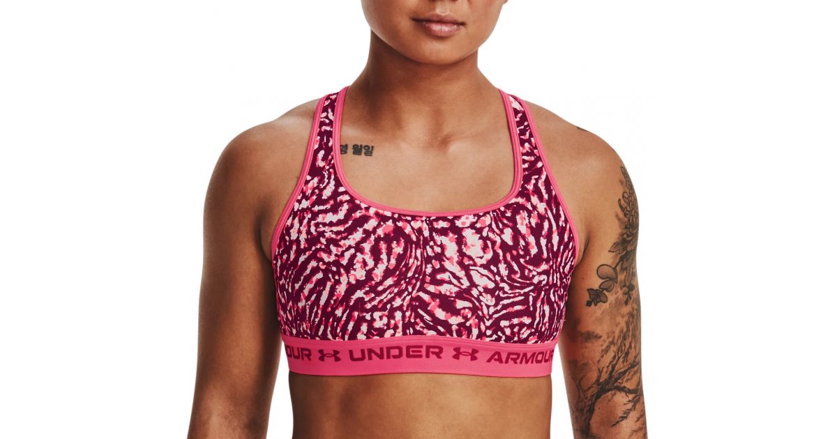 Сутиен Under Armour Crossback Mid Print Bra Розово | 1361042-975, 1