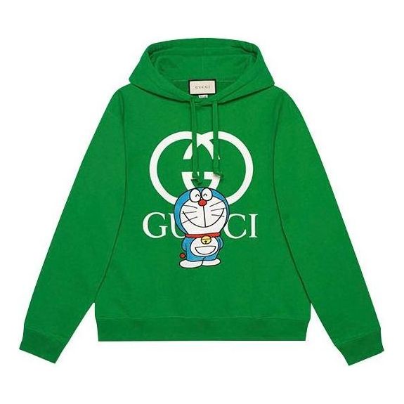 Суитчър Gucci Doraemon Cotton Hoodie Зелено | 646953-XJDE1-3229