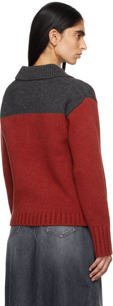 Пуловер JW Anderson JW Anderson House Intarsia Polo Sweater Червено | KW1405-YN0413, 2