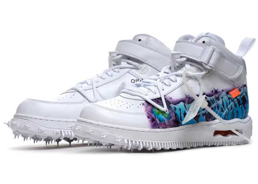 Кецове и обувки Nike Air Force 1 Mid "Off-White Graffiti White" Бяло | DR0500-100, 1