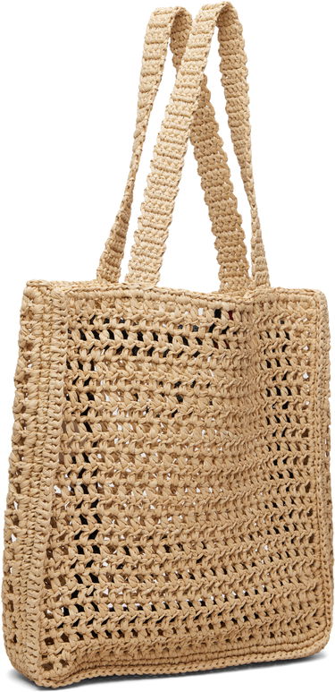 Голяма пазарска чанта Casablanca Casablanca Logo Raffia Tote Бежово | A-SP26-BAG-175-01, 2
