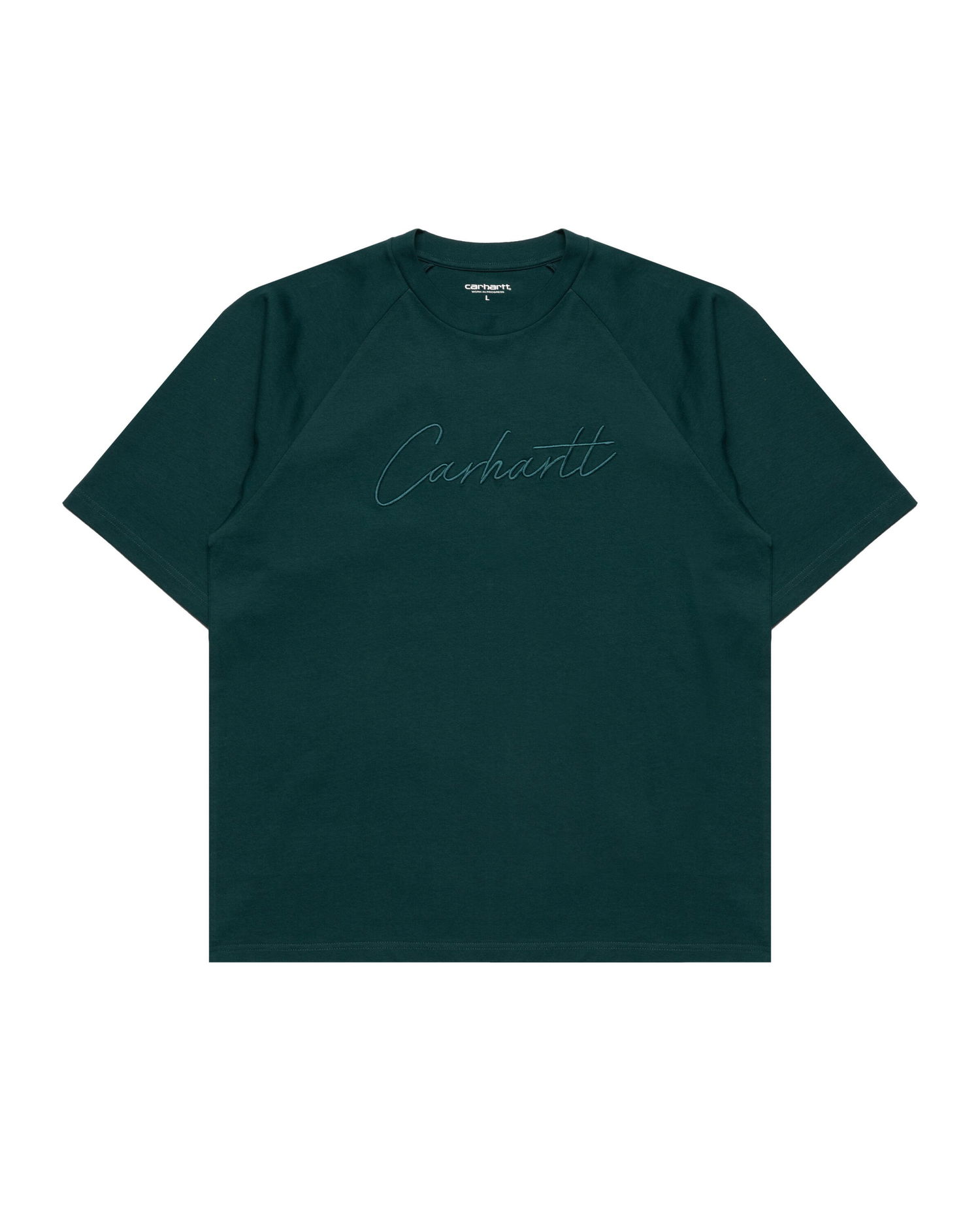 Тениска Carhartt WIP Ray Short-Sleeve Crew-Neck Embroidered Script Logo T-Shirt Зелено | I035306.05AXX, 0