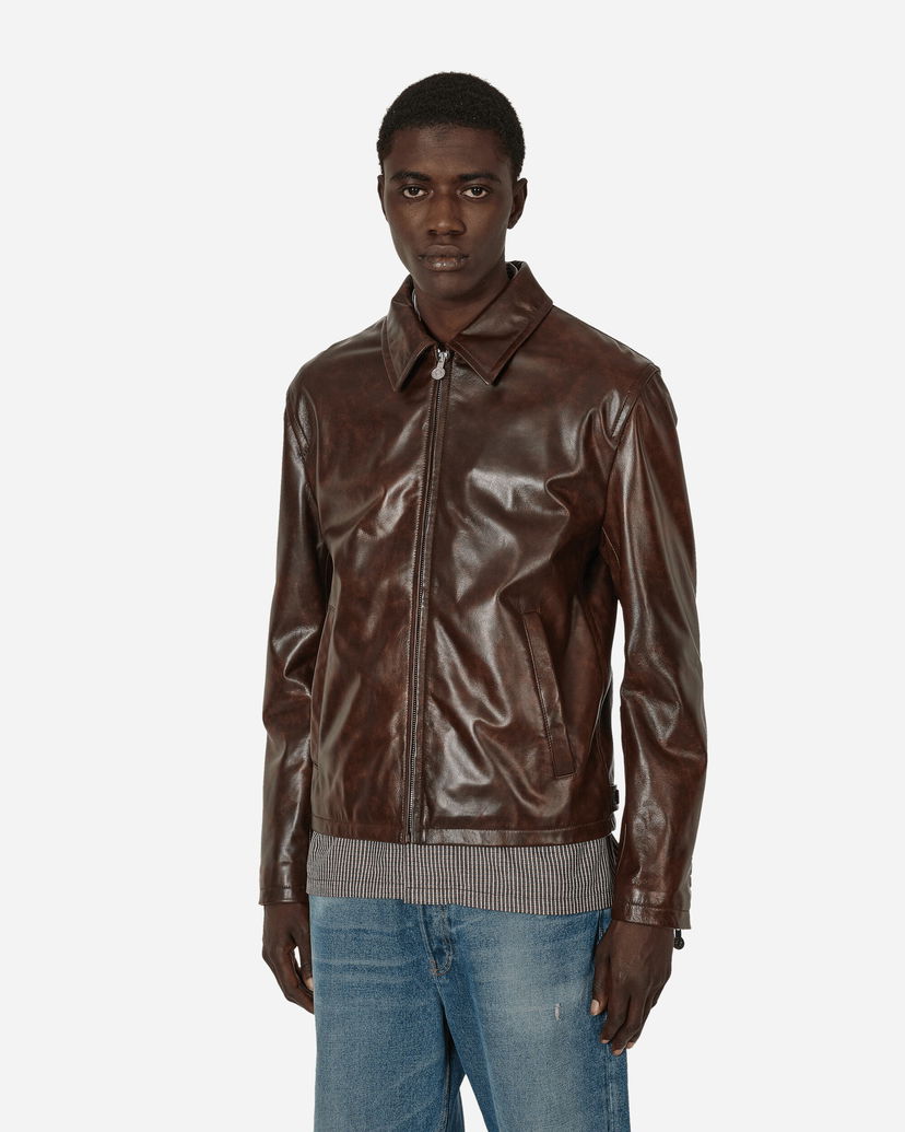 Яке Acne Studios Leather Jacket Brown Кафяво | B70138- 700