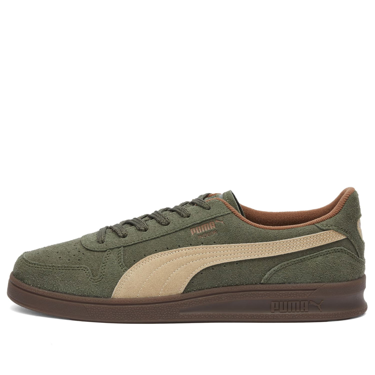 Кецове и обувки Puma Men's Indoor R-Suede in Dark Olive/Prairie Tan, Size UK 10 | END. Clothing Черно | 398531-01, 0