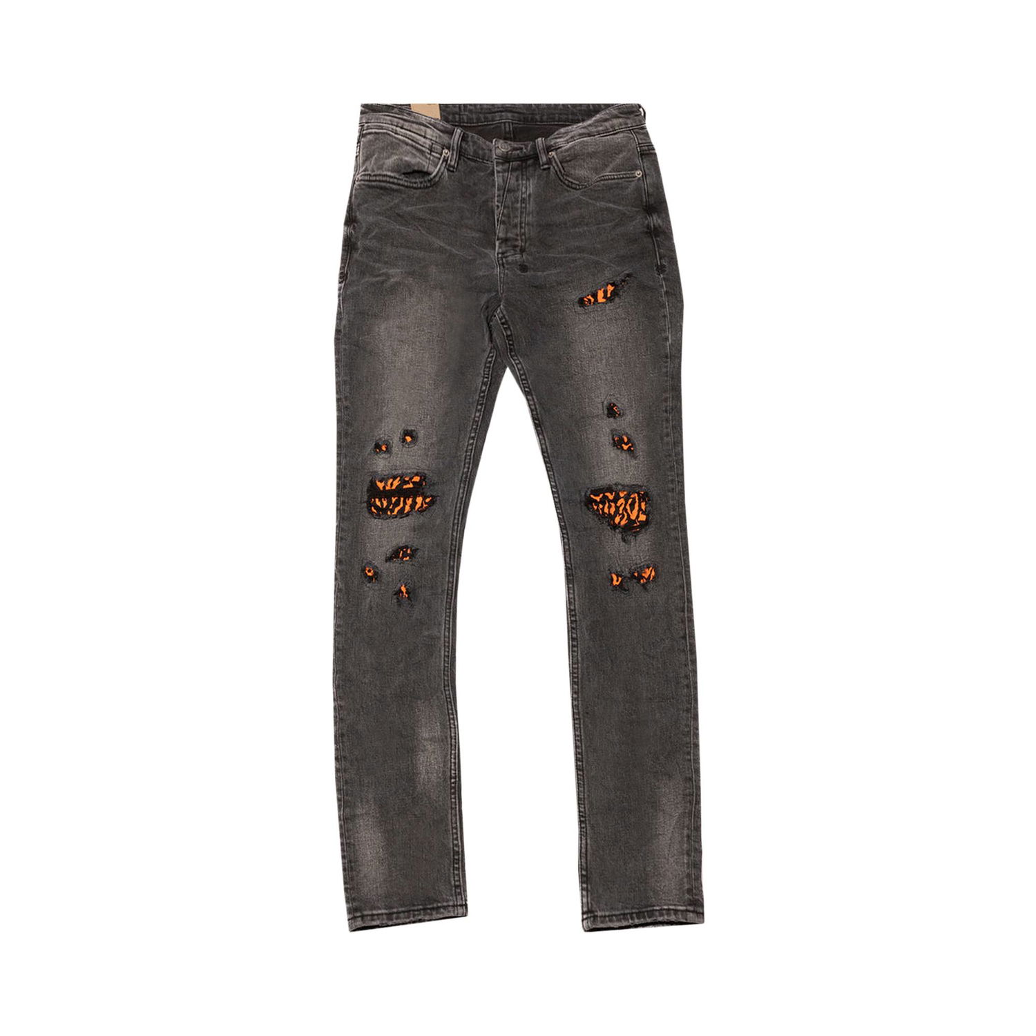 Дънки Ksubi Van Winkle Angst Distressed Denim Jeans with Orange Patches Сиво | 5000007253, 1