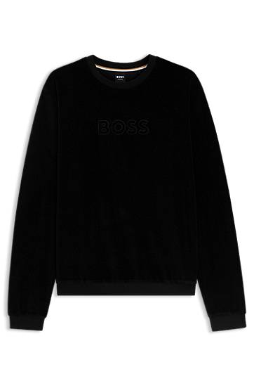 Cotton-blend sweatshirt with embroidered logo