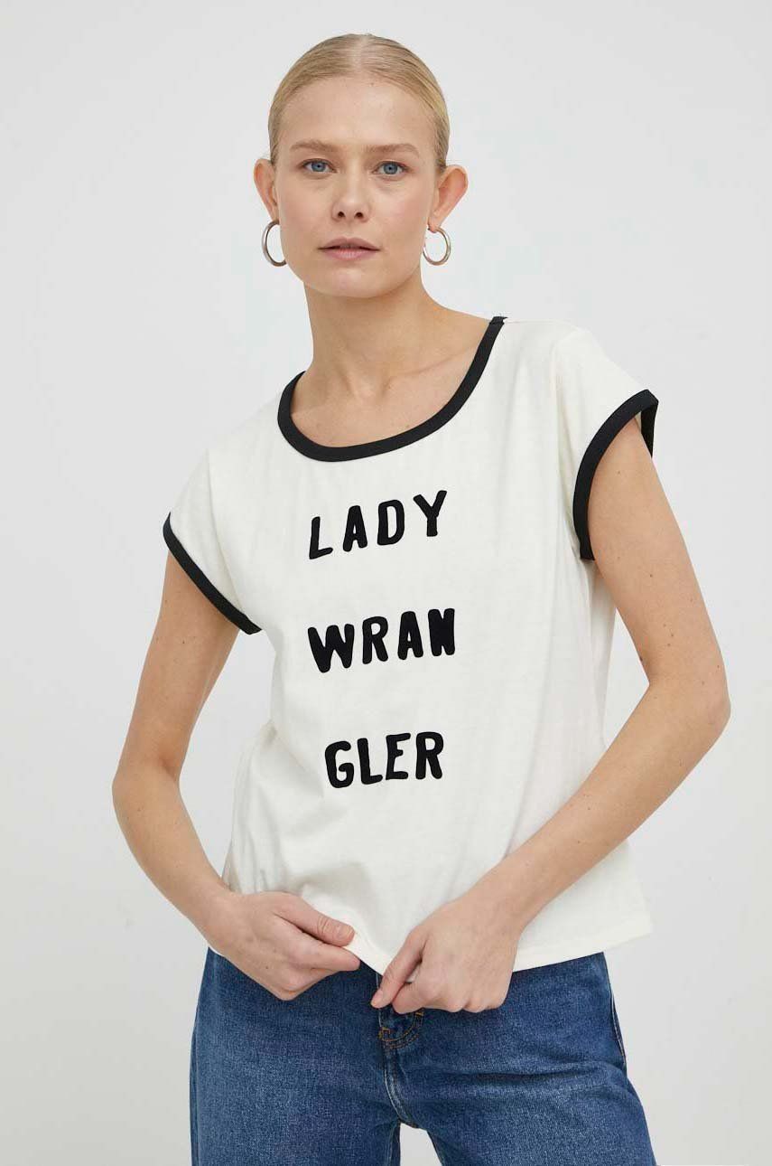 Тениска Wrangler Leon Bridges x Ms Wrangler Ringer Tee Бежово | W7NAGFC11, 0