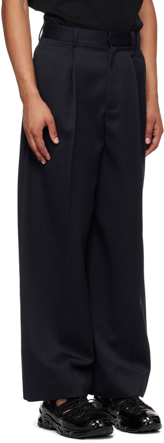 Панталони Simone Rocha Simone Rocha Pleated Wide Leg Trousers Тъмно синьо | 4118 0458, 1