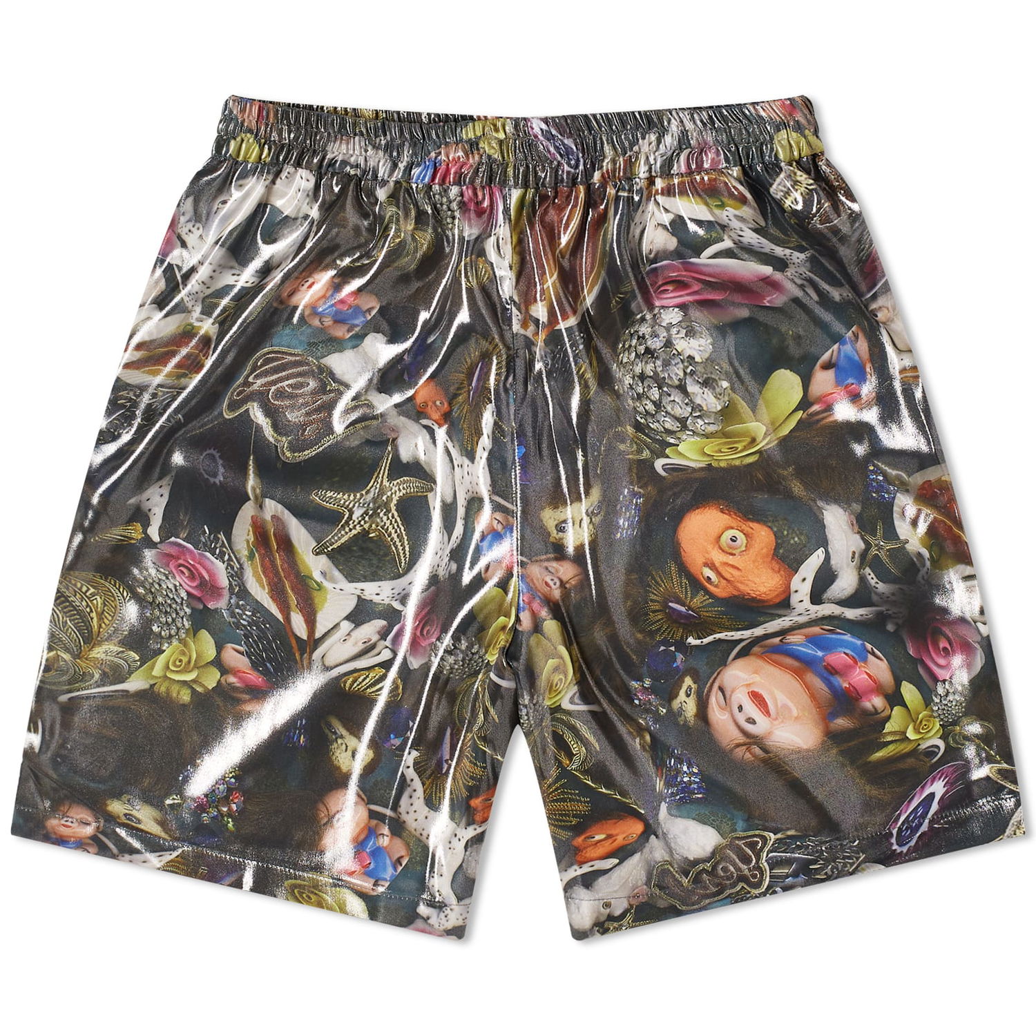 Къси панталони Acne Studios Rudent Foiled Print Shorts Черно | BE0151-BDZ, 0