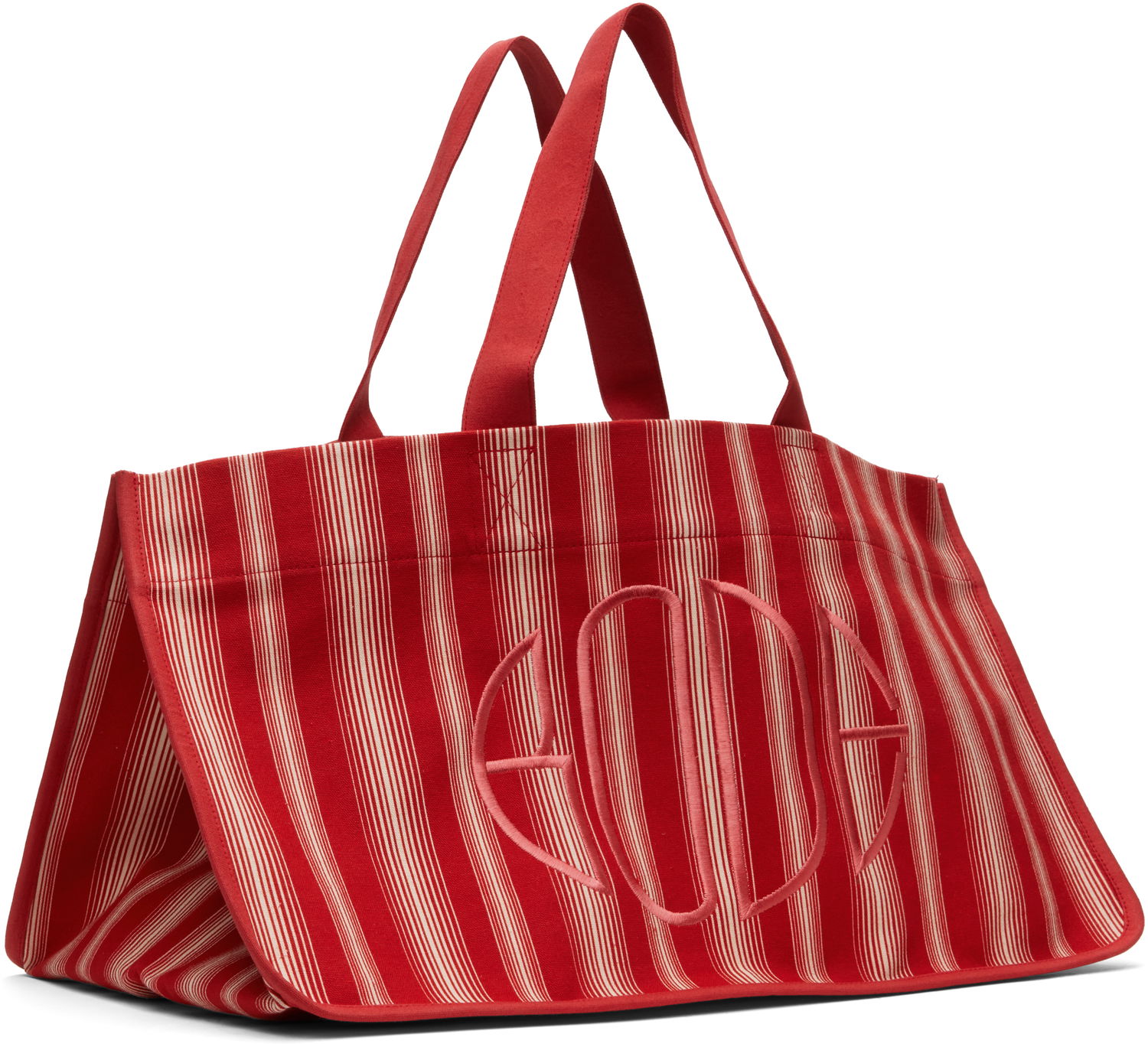 Голяма пазарска чанта Bode Bode Parasol Stripe Tote Червено | MRS25AC009, 1