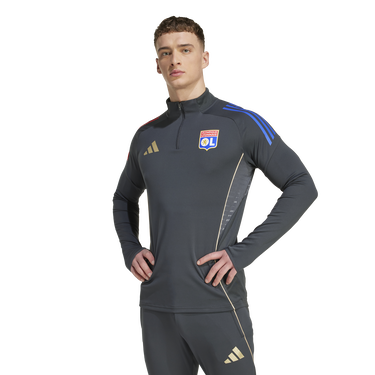 Суитчър adidas Performance Olympique Lyon Tiro 25 Competition Training 1/4 Zip Top Сиво | JL7747, 1