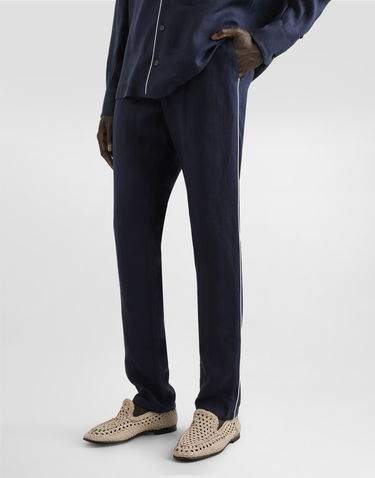 Пижама Dolce & Gabbana Dolce & Gabbana Linen Pajama Pants Тъмно синьо | GVCRATFU4LGB0665, 3
