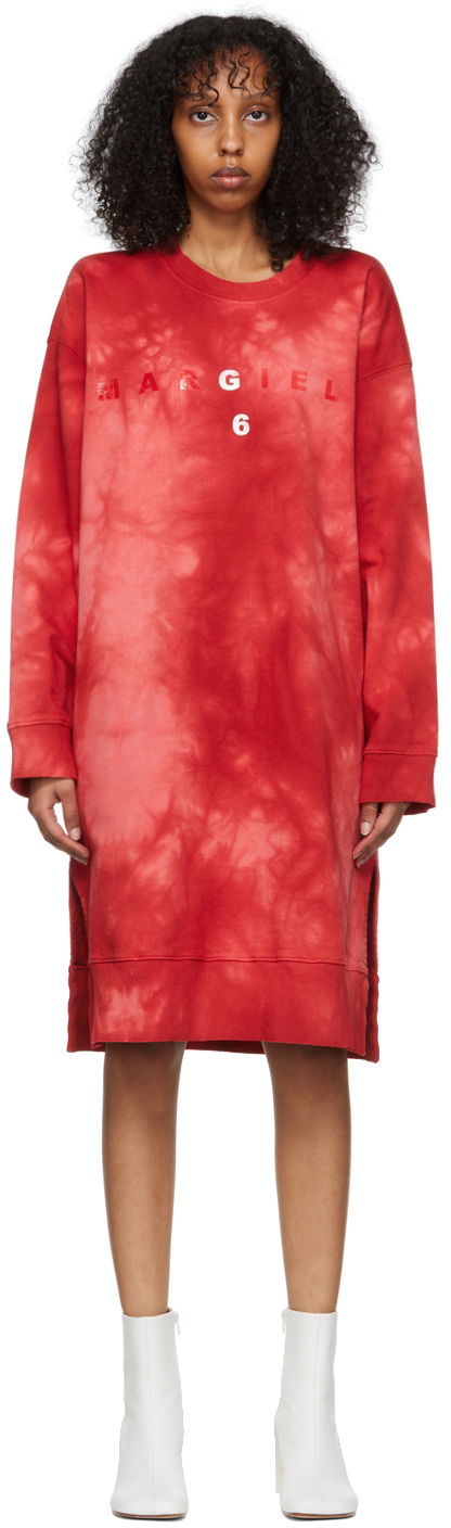 Суитчър Maison Margiela Tie Dye Mini Sweatshirt Dress Червено | S62CT0199 S25409, 0