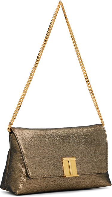 Дамска чанта Tom Ford TOM FORD Nobile Mini Hammered-Effect Fabric Bag Металик | L1886-TSY054X, 1