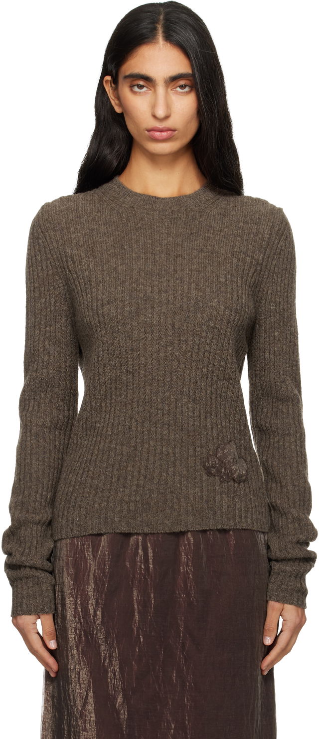 Cecilie Bahnsen Blas Ribbed Knit Crewneck Sweater