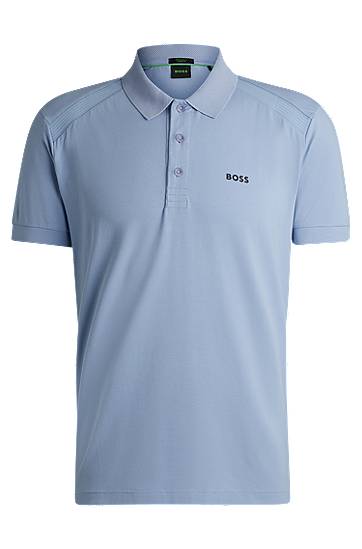 Поло тениска BOSS Stretch Cotton Polo Shirt with Tape Inserts Синьо | 50519855, 0