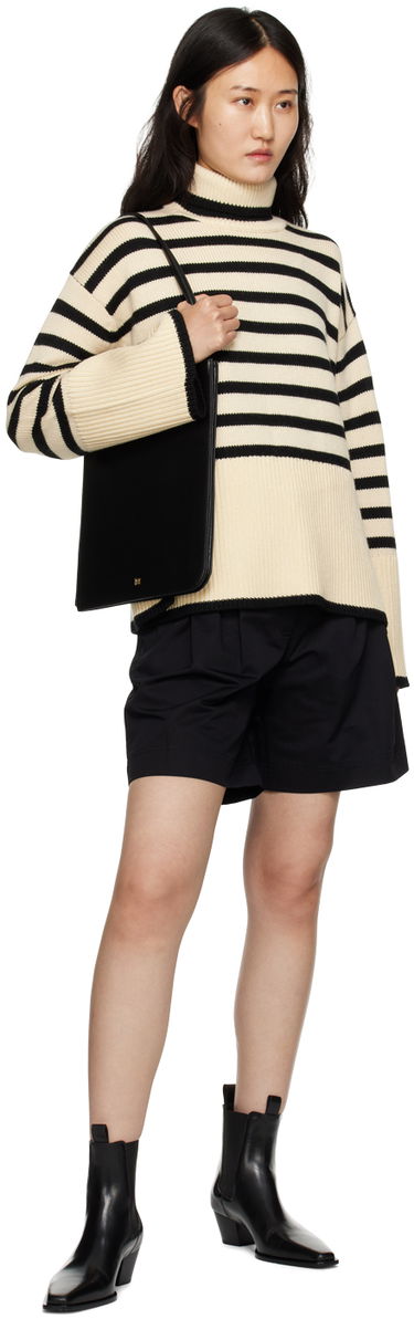 Пуловер TOTEME Signature Stripe Turtleneck Sweater Бежово | 212-562-758, 3
