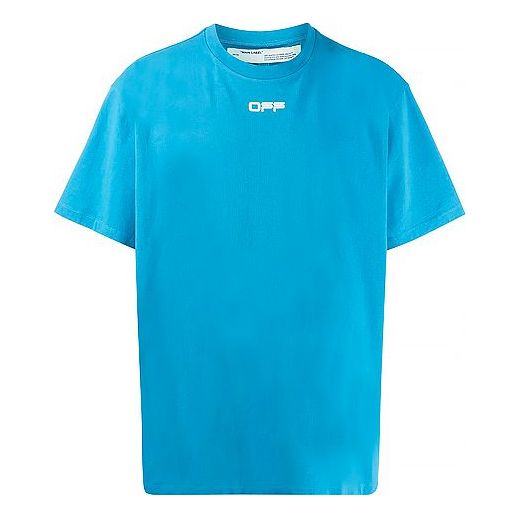 Тениска Off-White Airport Tape Print T-Shirt Синьо | OMAA038S201850033088