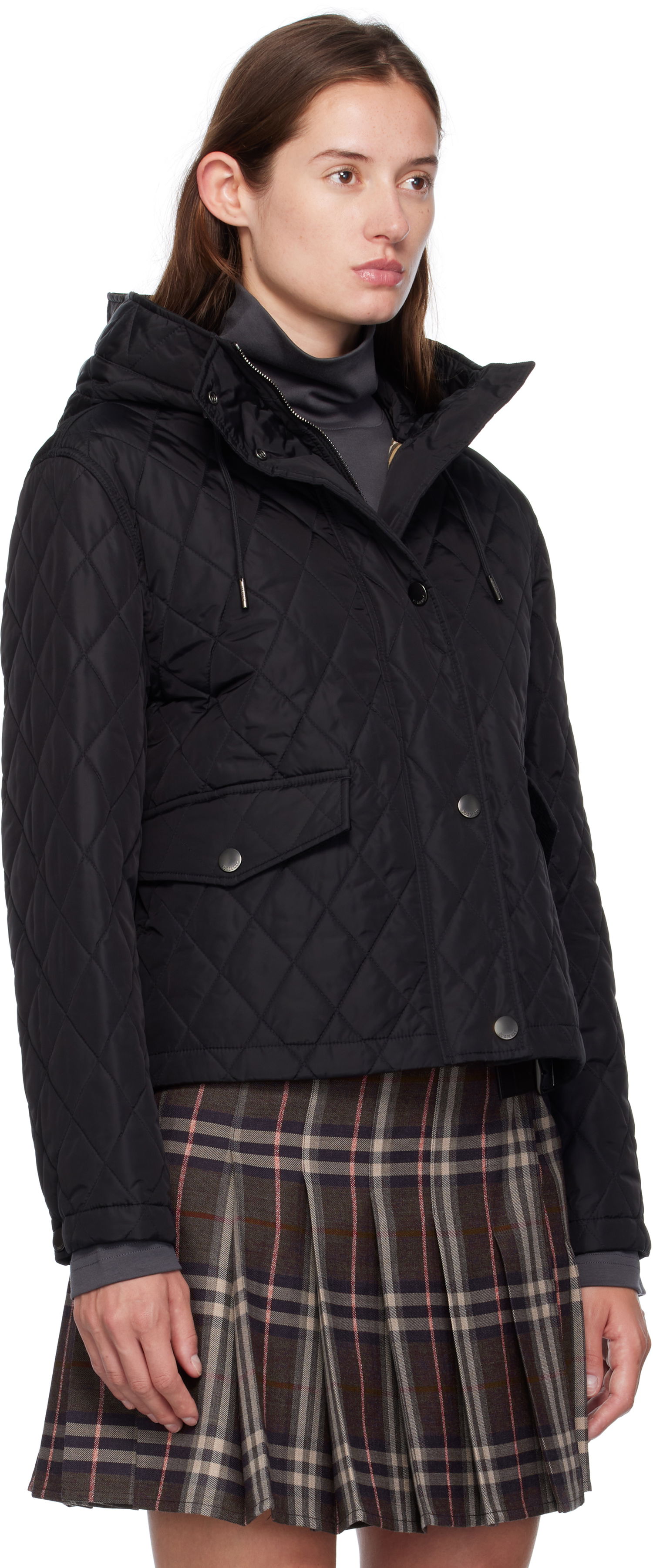 Яке Burberry Burberry Pembroke Quilted Hooded Jacket Черно | 8113838, 1