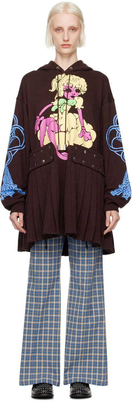 Суитчър Chopova Lowena Cloudy Girl Print Hooded Dress Кафяво | 1263, 0