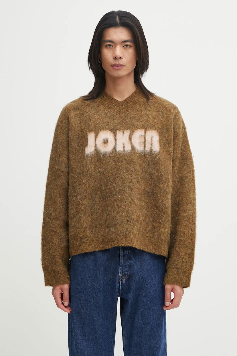 Пуловер Martine Rose Martine Rose Brushed Mohair V-Neck Sweater Кафяво | 948YA0700