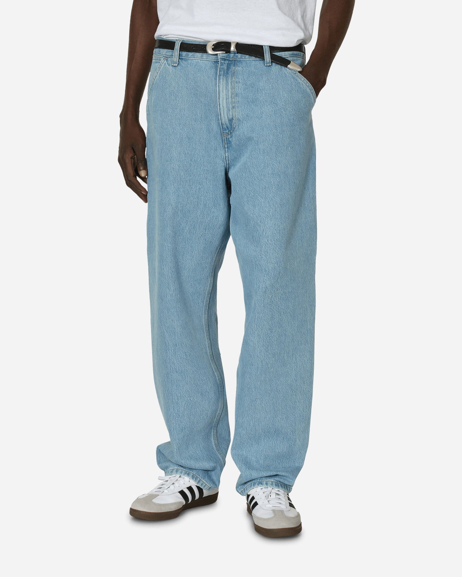Панталони Carhartt WIP Single Knee Pants Blue Синьо | I032024W 01A332, 1