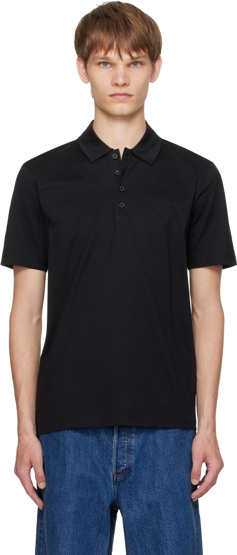 Поло тениска BOSS Hugo Slim-Fit Mercerized Cotton Polo Черно | 50544276