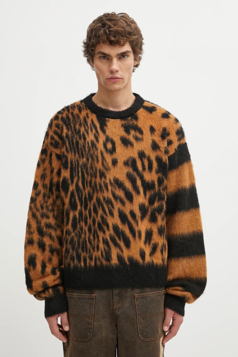 Пуловер Aries Aries Brushed Leopard Sweater Кафяво | AR2004204