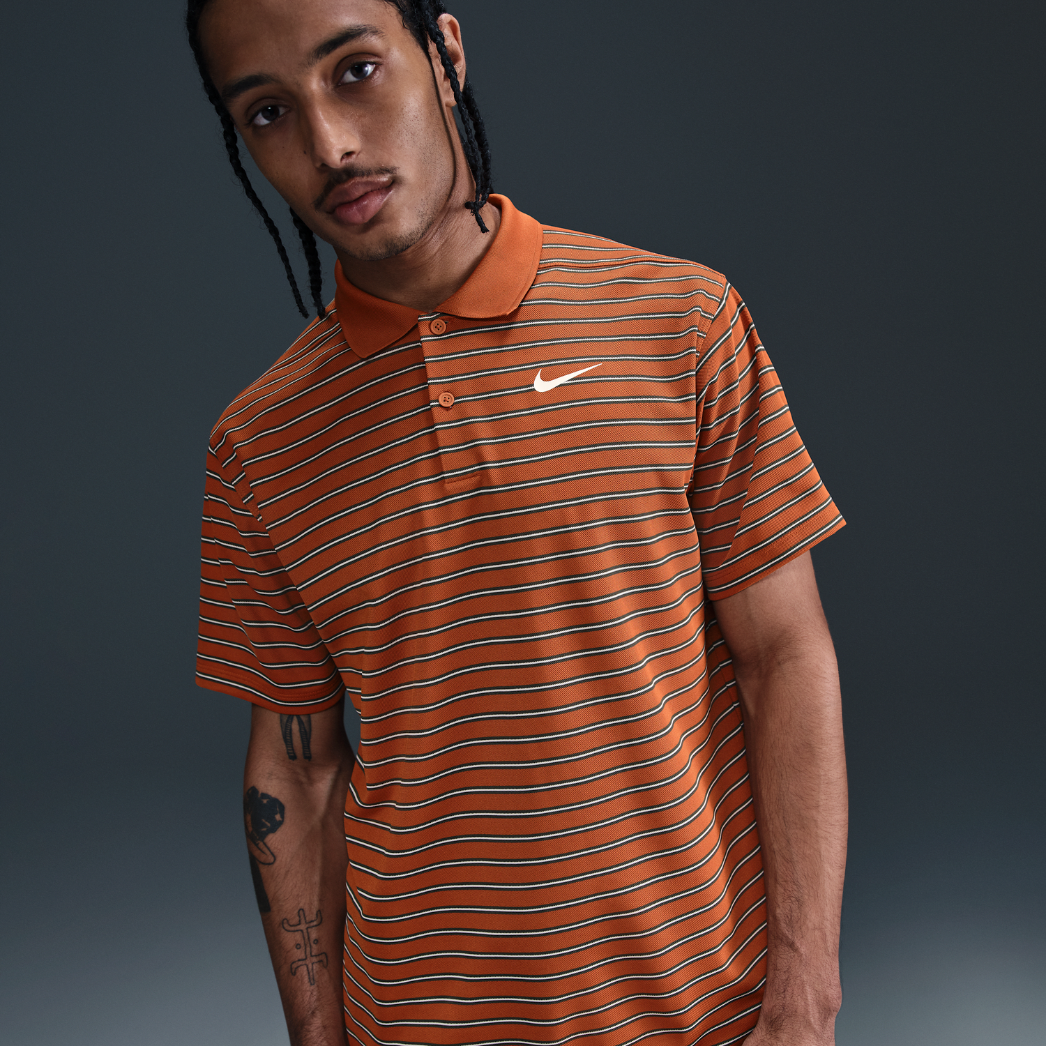 Поло тениска Nike Nike Dri-FIT Victory Striped Golf Polo Оранжево
 | DH0829-802, 0