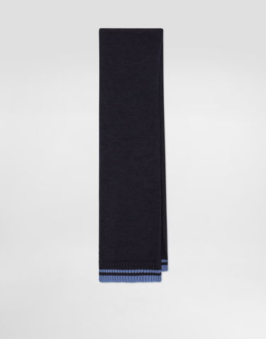 Шал Dolce & Gabbana Dolce & Gabbana Knitted Scarf with Embroidered DG Patch Тъмно синьо | LBKAG6JDVBIB3895, 3