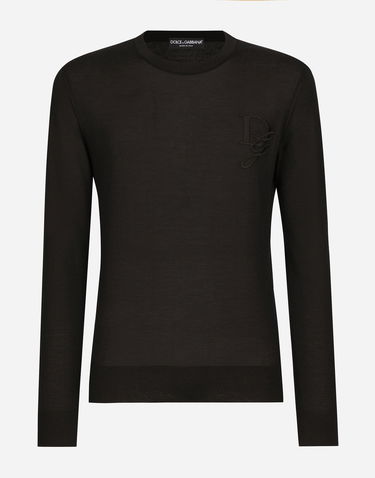 Пуловер Dolce & Gabbana Cashmere Round-neck Sweater With Embroidery Черно | GXX02ZJAWXRN0000, 0