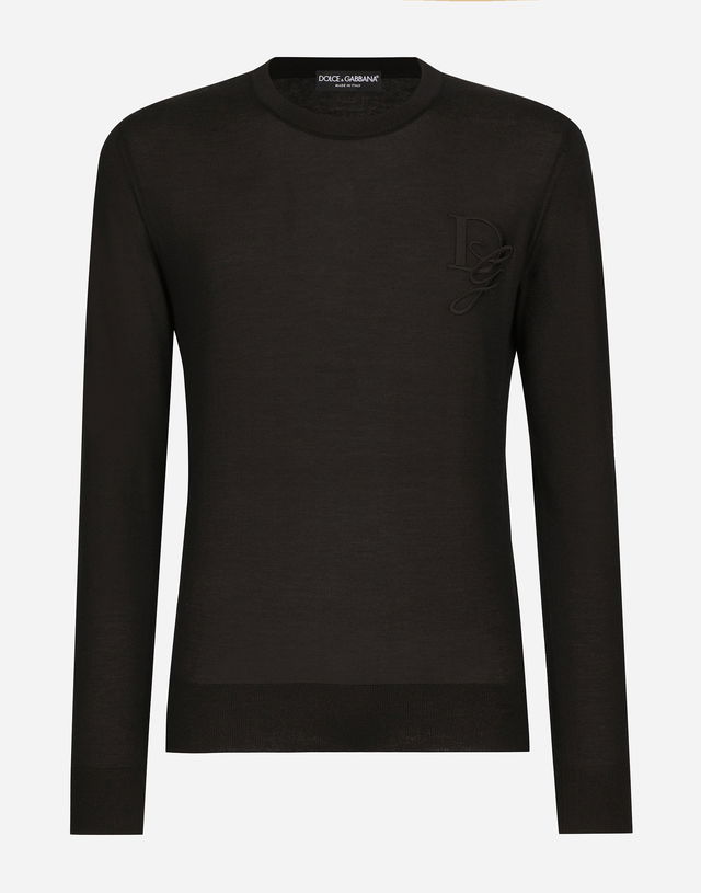 Cashmere Round-neck Sweater With Embroidery