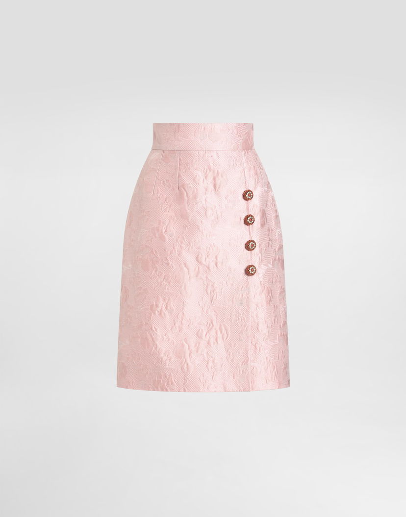 Пола Dolce & Gabbana Dolce & Gabbana Floral Jacquard Pencil Skirt Розово | F4C12ZFJTB4F1452