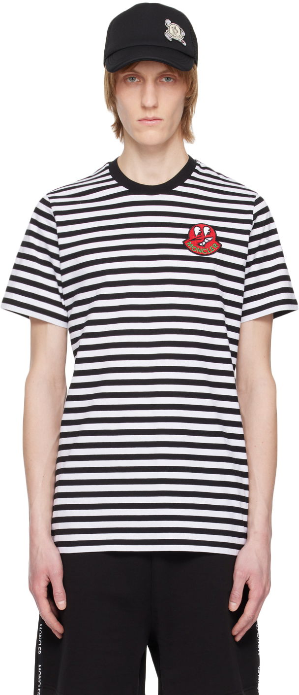 Тениска Moncler Striped T-Shirt Черно | I10918C00037899ZF