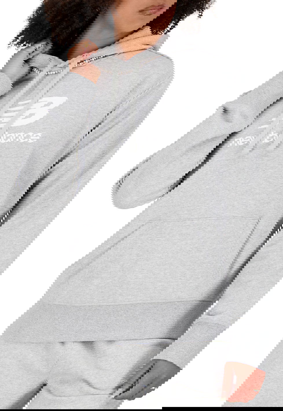 Суитчър New Balance Essentials Stacked Logo Hoodie Сиво | wt31533-ag, 0