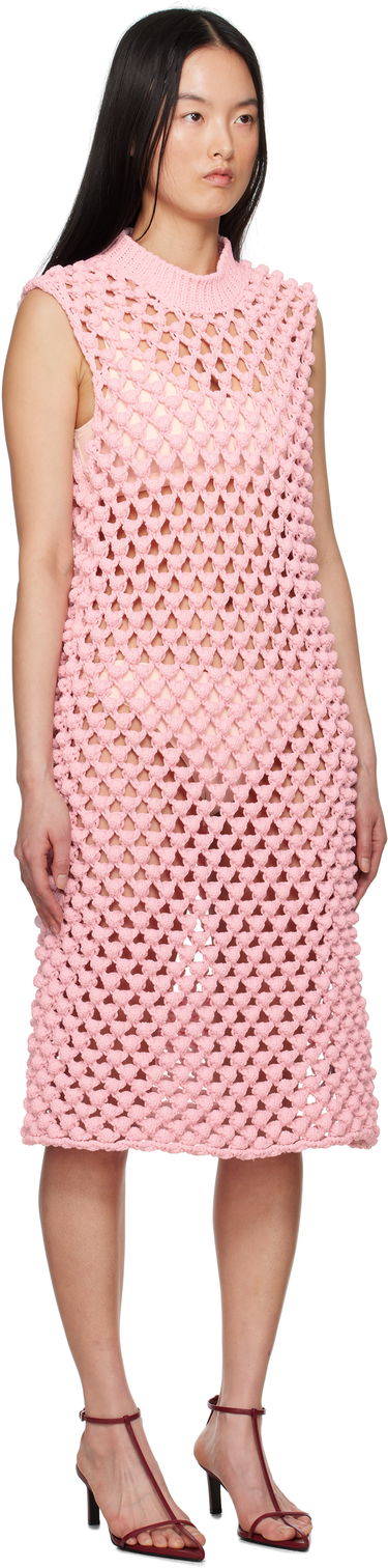 Pокля Jil Sander Jil Sander Sleeveless Crochet Midi Dress Розово | J02CT0491_J19157, 1