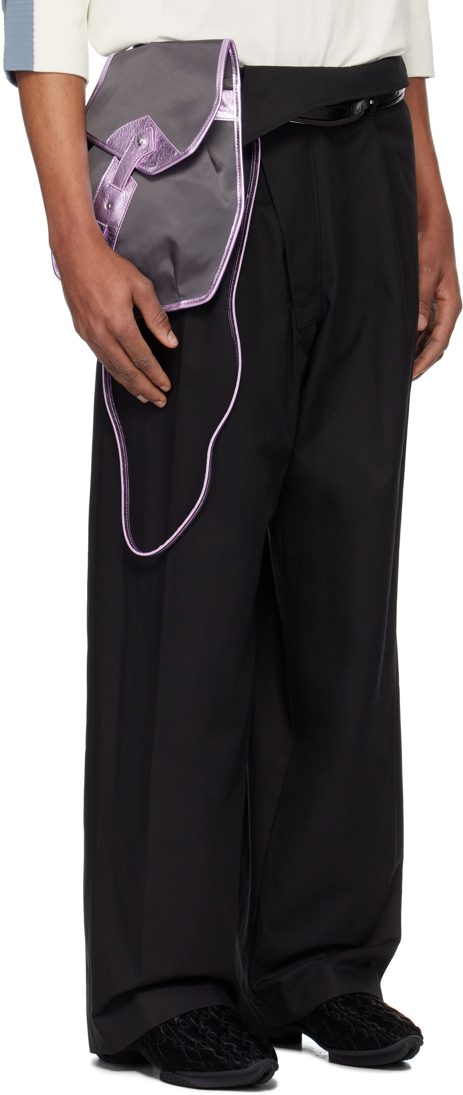 Панталони KIKO KOSTADINOV Kiko Kostadinov Navin Wide Leg Trousers Черно | KKSS25T01-177, 1