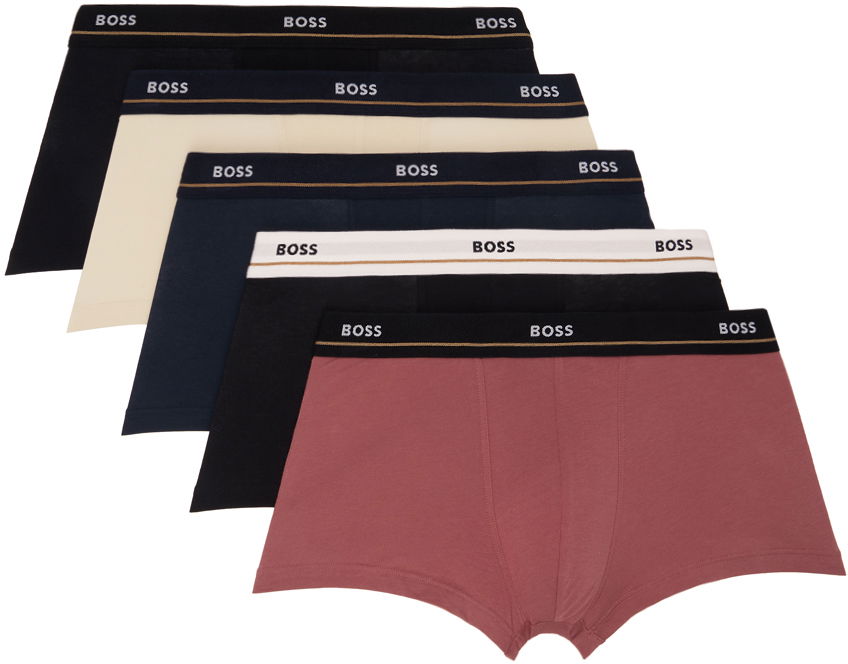 Flexstyle BOSS Five-Pack Multicolor Jacquard-Logo Boxers Многоцветен | 50517854, 0