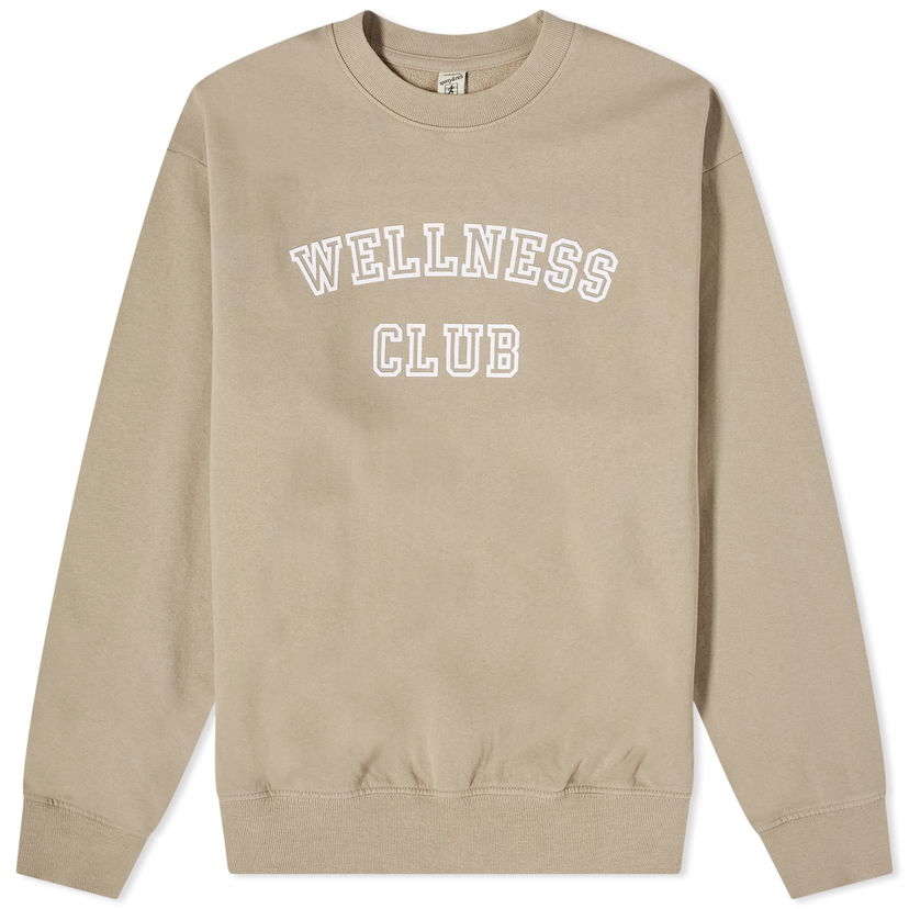 Пуловер Sporty & Rich Wellness Club Flocked Crew Sweat Бежово | CRAW2340EL