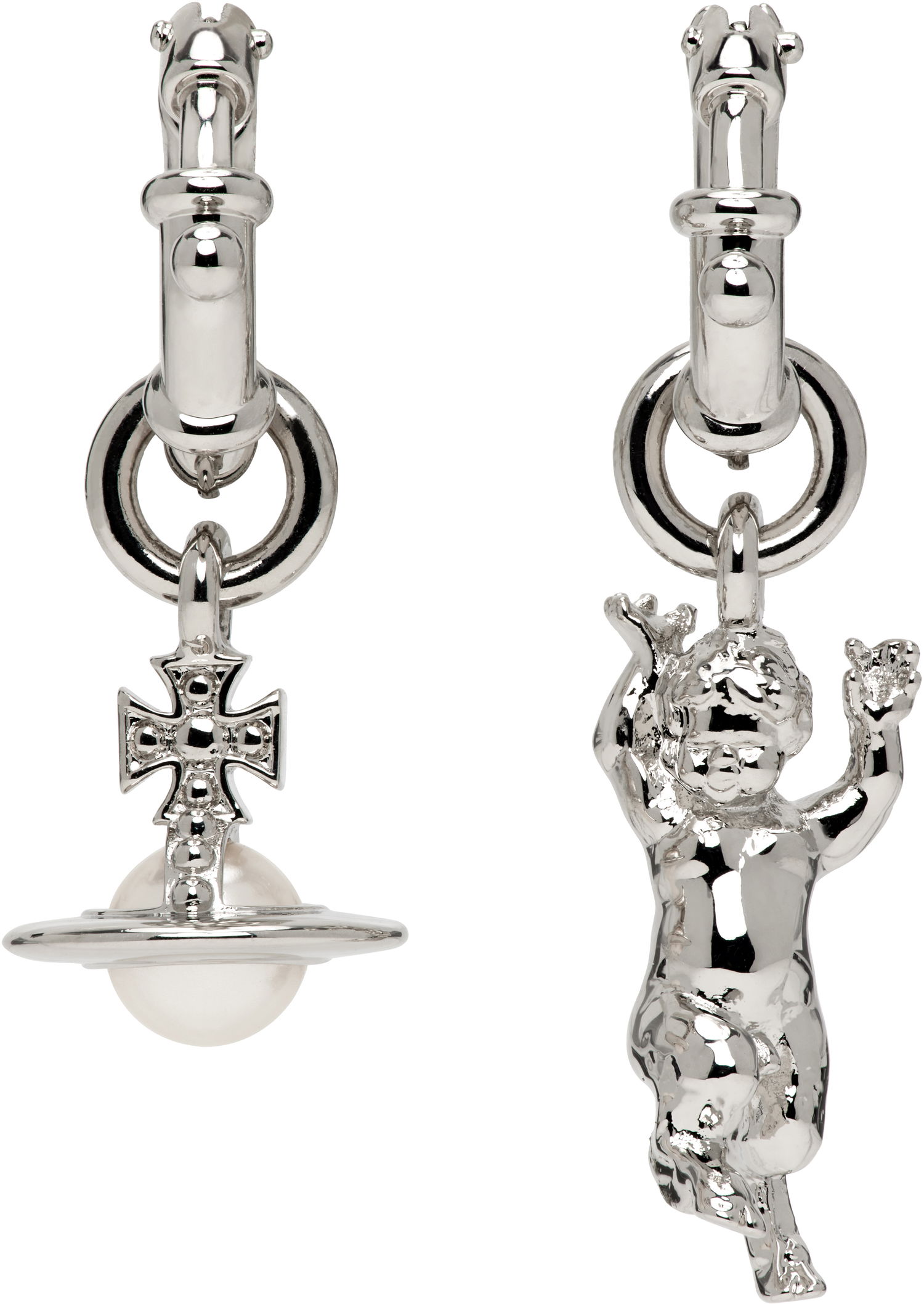 Обеци Vivienne Westwood Pearl Earrings Металик | 62020165-02P103-, 0