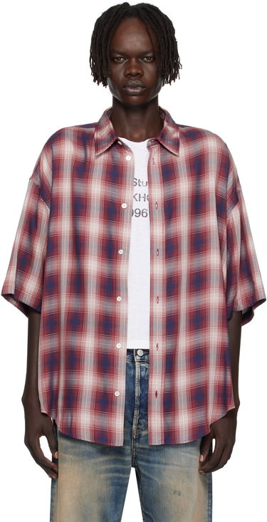 Риза Acne Studios Acne Studios Checked Button-Up Shirt Червено | CB0116-, 0