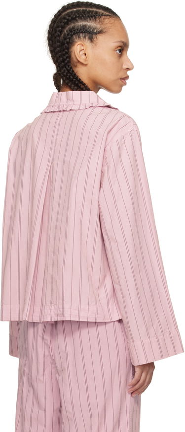 Риза GANNI GANNI Stripe Cotton Pyjama Shirt Розово | W0326, 2