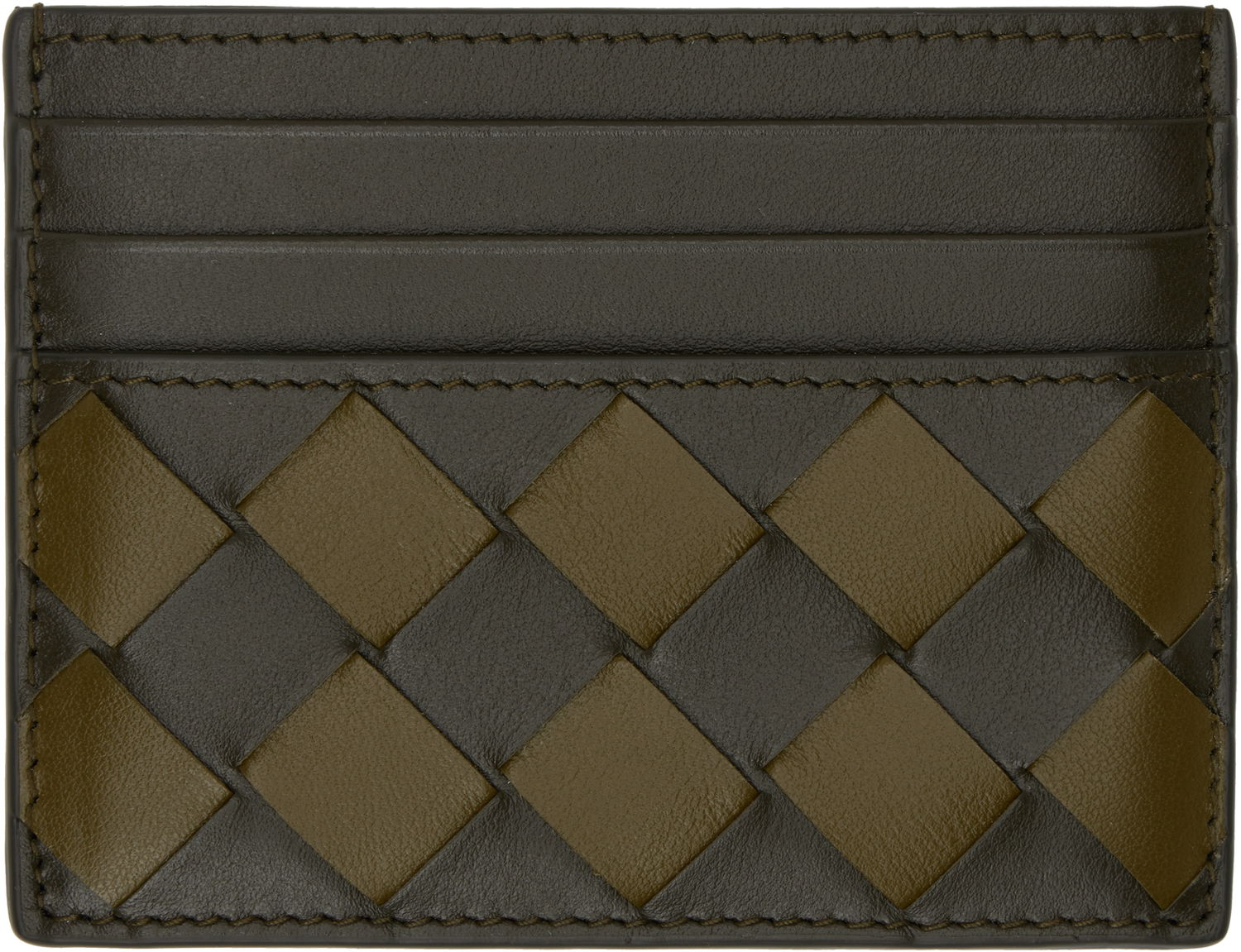 Портфейл Bottega Veneta Intrecciato Leather Card Holder Зелено | 795612 V4SQ2 3512, 0