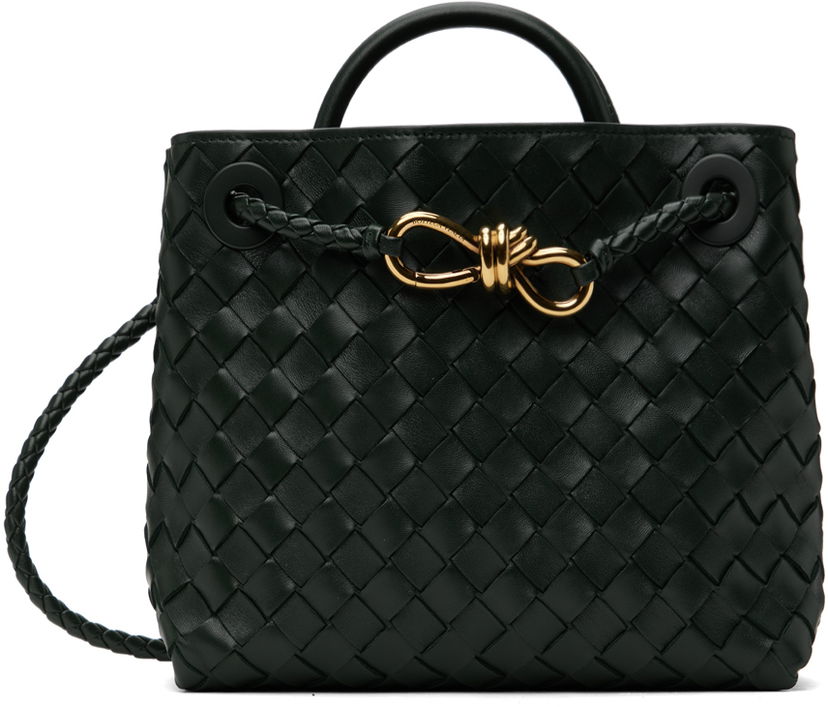 Чанта през рамо Bottega Veneta Green Small Andiamo Top Handle Bag Черно | 766014 VCPP1