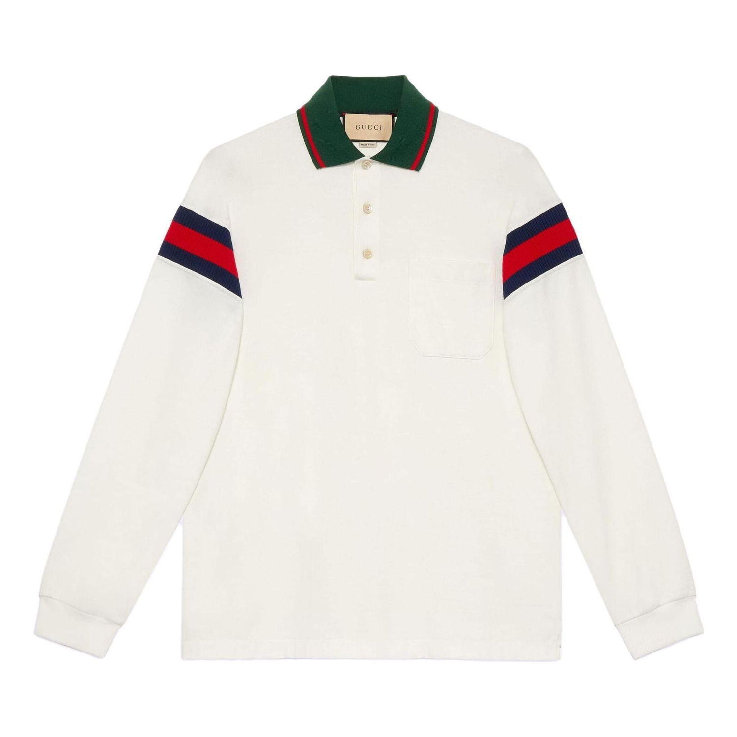 Поло тениска Gucci Gucci Jersey Polo With Web Detail Бяло | 715268-XJETR-9088, 0