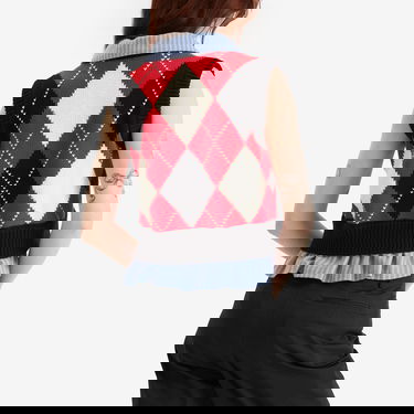 Пуловер Charles Jeffrey Loverboy Charles Jeffrey Loverboy Argyle Knit Cropped Vest Многоцветен | 054091401, 3